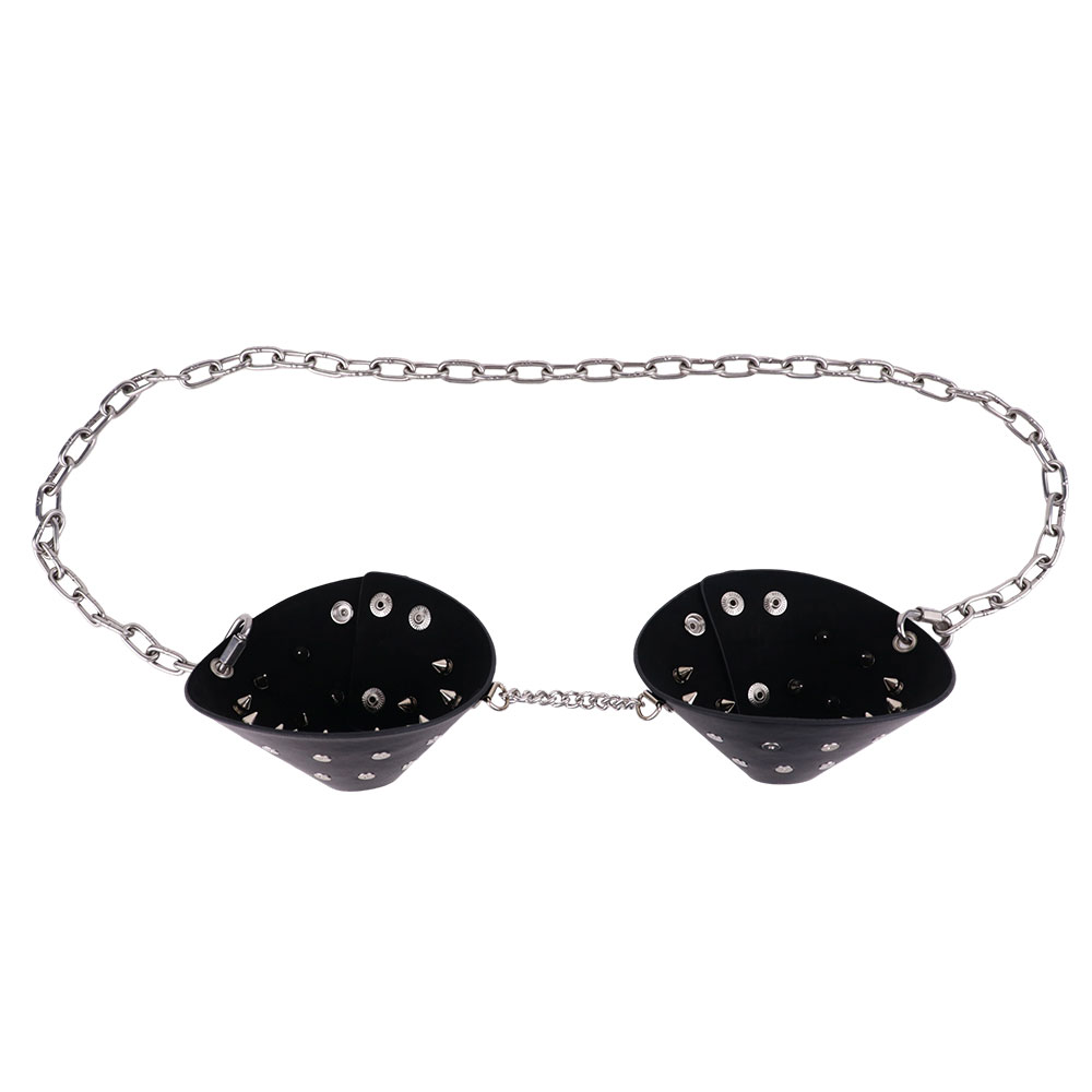 Steel Chain - DOGLOV Petto Bondage Femmina Indossabile Capezzolo