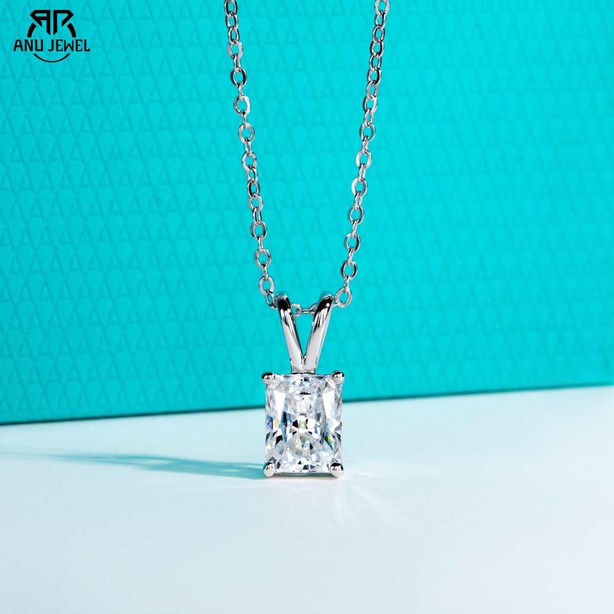 Ansi Chain - AnuJewel Collana con Ciondolo in Moissanite