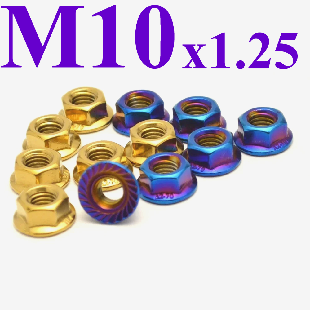 Sprocket - 6 pezzi M10x1.25 dadi ruota pignone