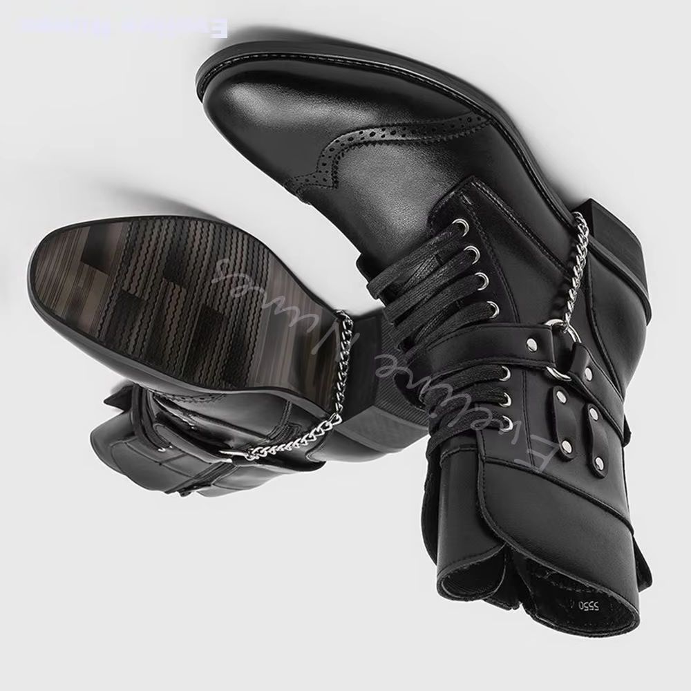Motorcycle Chain - Stivali da Combattimento Punk con Catene
