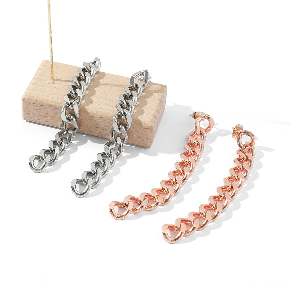 Steel Chain - Orecchini a Catena in Acciaio Inossidabile